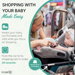 Totes Babies universal-fit design demonstrates secure compatibility across major carts.