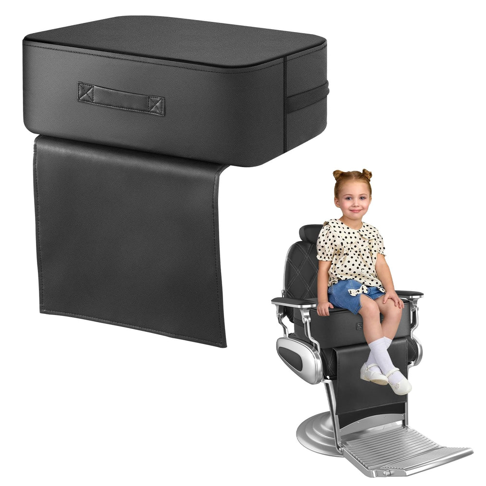 TOTIDYH salon booster seat large dimensions provide comfortable child seating during haircuts.