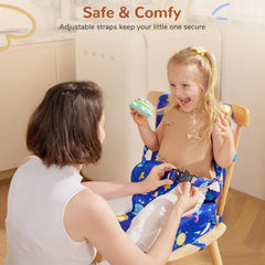 TOTIDYH Toddler Booster Seat waterproof cover wipes clean after spills.