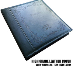 Totocan vintage leather cover showcases classic style and keepsakes protection.
