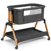 TotRun bassinet bedside sleeper black assembly for quick setup and secure sleep.