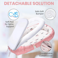 Totsi baby lounger blanket adds warmth and snuggly comfort for baby.