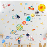 ToutoDecal solar system planets wall decal adds vibrant planets for interactive space learning at home