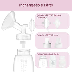 TOVVILD wide-mouth bottle compatibility demonstrates easy bottle switching.