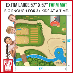 Toy Fish Factory 600D canvas farm play mat close-up showing durability
