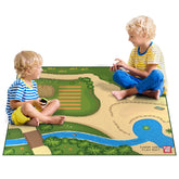 Toy Fish Factory Farm Play Mat 57x57 folded for easy storage and portability
