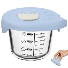 Toyvian baby glass dessert cups with lid show a compact on-the-go feeding solution.