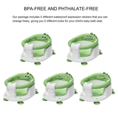 TPN Baby Bath Seat green side view highlights ergonomic backrest and stability during baths.