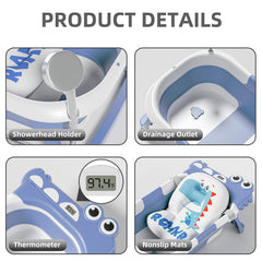 TPN collapsible baby bathtub easy-drain plug enables quick, mess-free water release.