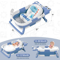 TPN collapsible baby bathtub folded compactly for easy storage or travel.