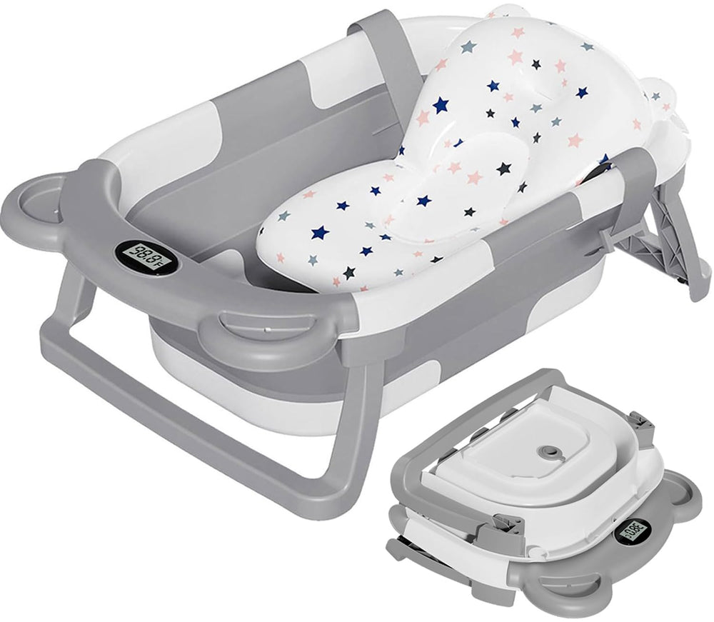 TPN collapsible baby bathtub folded for space-saving storage.