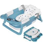 TPN collapsible baby bathtub folded compactly for travel storage.