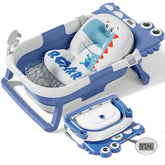 TPN collapsible baby bathtub unfolded showing spacious interior for newborn to toddler baths.