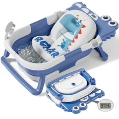 TPN collapsible baby bathtub unfolded showing spacious interior for newborn to toddler baths.