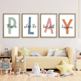 TQianJiang wall art set: four 11x16 frames showcasing playful scenes for kid-friendly room decor