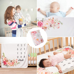 TRASUN baby milestone blanket size 51x40 inches fits cribs, strollers, and beds