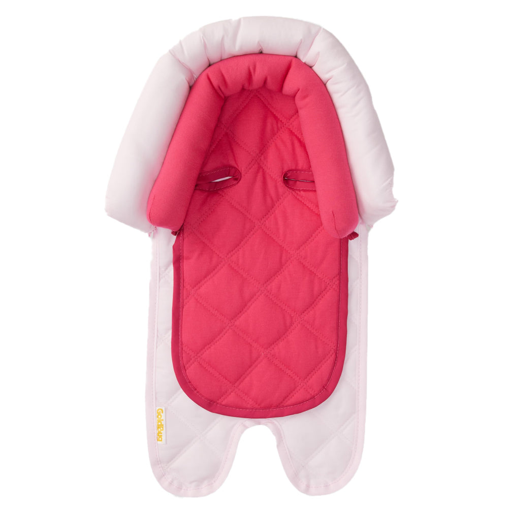 Travel Bug GoldBug head support with newborn insert for growing comfort.
