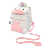 Travel Bug unicorn backpack harness front view shows standout design and security.