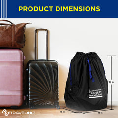 TRAVELOOP car seat bag drawstring-pocket provides quick-access storage on trips.