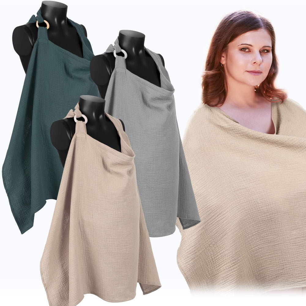 Treela nursing cover in soft muslin fabric offering gentle touch and privacy.