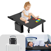 TrekBabe toddler airplane bed side-view demonstrates cozy rest on long flights.