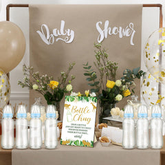 TrelaCo Safari baby bottles set for shower game ready for quick play