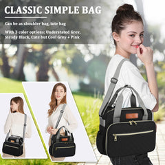 TRENDPLAY small diaper bag tote in classic black pairs with any gear.