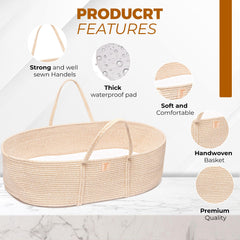 Trendy Baby Changing Basket open with diaper caddy highlighting convenient organized storage.