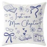 Trenstise blue bow pillow cover 18x18 for a cozy reading nook and stylish decor
