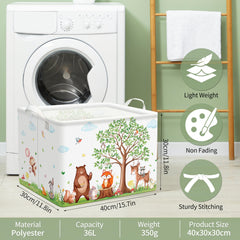 TREWAVE storage basket offers 40x30x30 cm capacity for clothes and toys