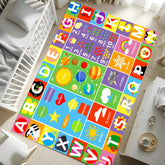 TRHEAVNIC Alphabet Rug letters on plush surface ideal for early literacy play.