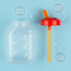 Tribello leak-proof BPA-free plastic bottle close-up showing sturdy lid.
