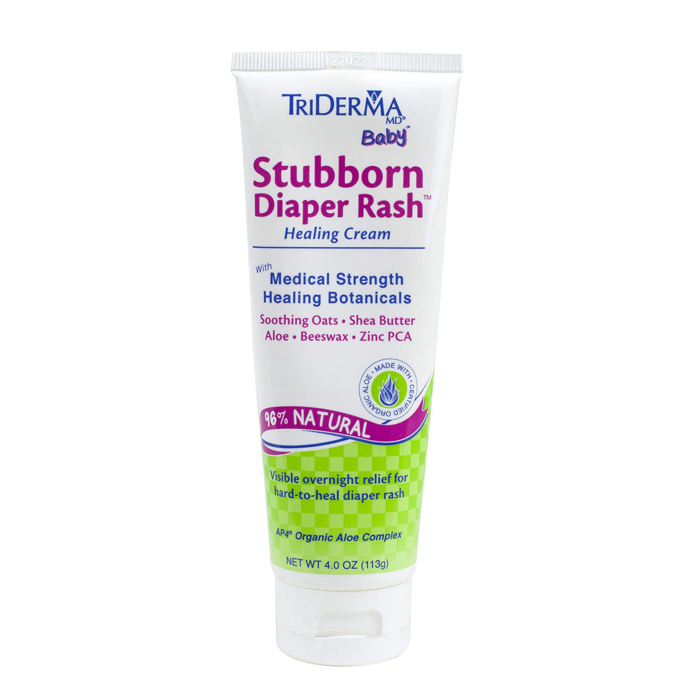 TriDerma MD Baby Diaper Rash Cream packaging highlights HSA/FSA eligibility and gentle formula.