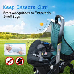 tripdaily mosquito net-doona-compatibility ensures easy attachment to your car seat