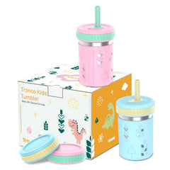 Tronco 2Pack 10oz toddler cups with drink and snack capability for home and travel.