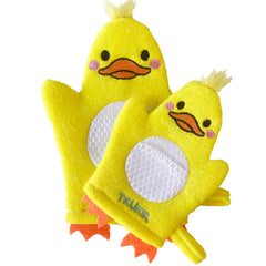 TruKid BubbleGlove duck-family-set helps kids enjoy bath time with a soft, playful glove.