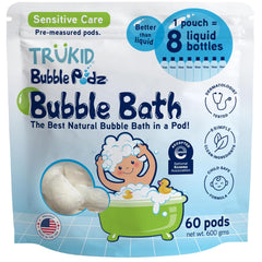 TruKid Bubble Podz tub bubbles brighten bath time with gentle, kid-friendly foam.