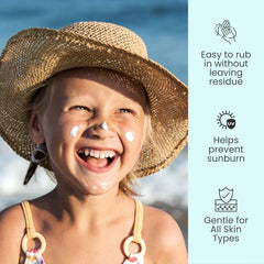 TruKid Easy On Mineral Sunscreen being spread for even UVA/UVB protection