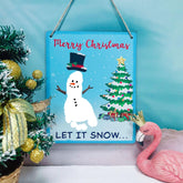 TRUMPETIC Let It Snow footprint snowman sign highlights baby's milestone keepsake