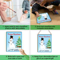 TRUMPETIC Let It Snow baby footprint sign ready to hang display