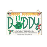 TRUMPETIC new daddy handprint ornament showcases a personalized Christmas keepsake.