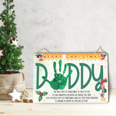 TRUMPETIC wooden handprint poem sign adds warm holiday decor to your home.