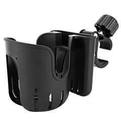 TSAKBAM stroller cup holder universal clip secures beverages on handlebars.