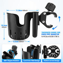 TSAKBAM stroller cup holder wide compatibility fits bottles up to 85 mm.