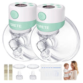 TSRETE double-wearable breast pump front view in green for hands-free pumping on the go.