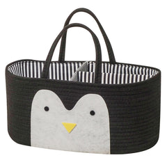T&T Homewares cat-pattern diaper caddy keeps nursery essentials tidy.