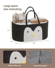 T&T Homewares cotton-rope diaper caddy adds stylish nursery organization.