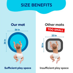 TT TUMMYTIMEZ baby tummy time activity center encourages strength-building through play.