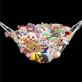 TTSAM Hammock Mesh Toy Net in white provides corner storage for plush toys.