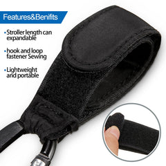 Tuanse diaper bag hanger keeps baby essentials within reach during strolls.